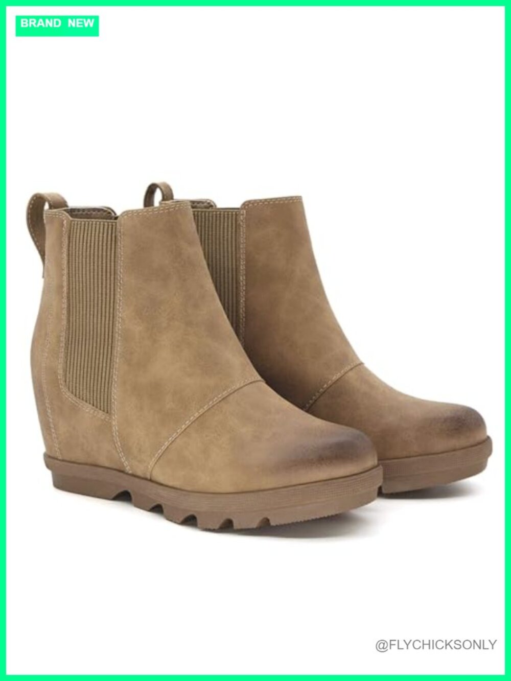 Faux Leather Hidden Heel Chelsea Ankle Wedge Boots